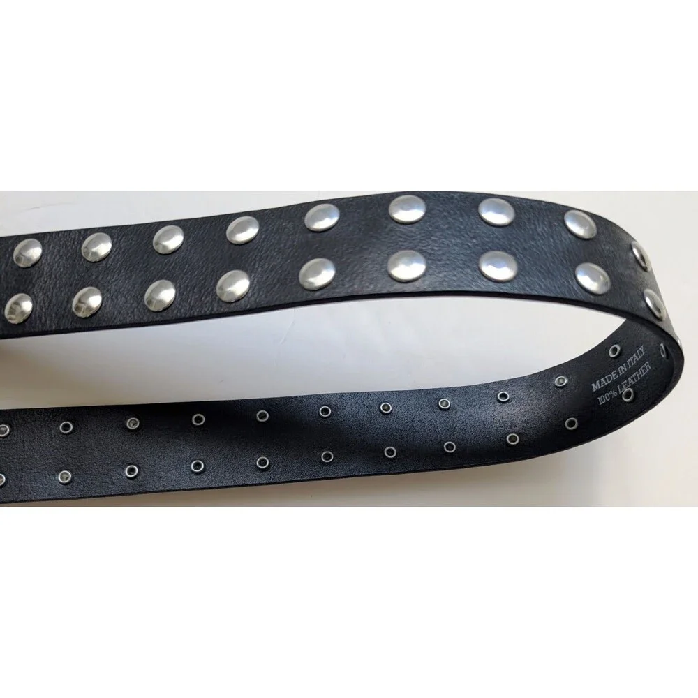 Vintage Ice Iceberg Superstar Leather Studded Belt Size 36 Made in Italy